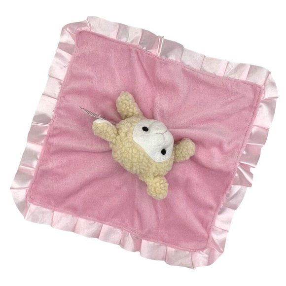 Baby Pink Soft Silky Lamb Lovey Security Blanket - Picture 3 of 13